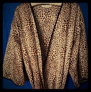 Cheetah print silky robe